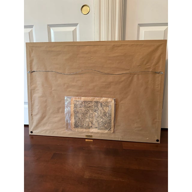 Tan Vintage 1959 Large Original Surrealist Abstract Ink on Paper by Florence C Hopkins -Framed For Sale - Image 8 of 10