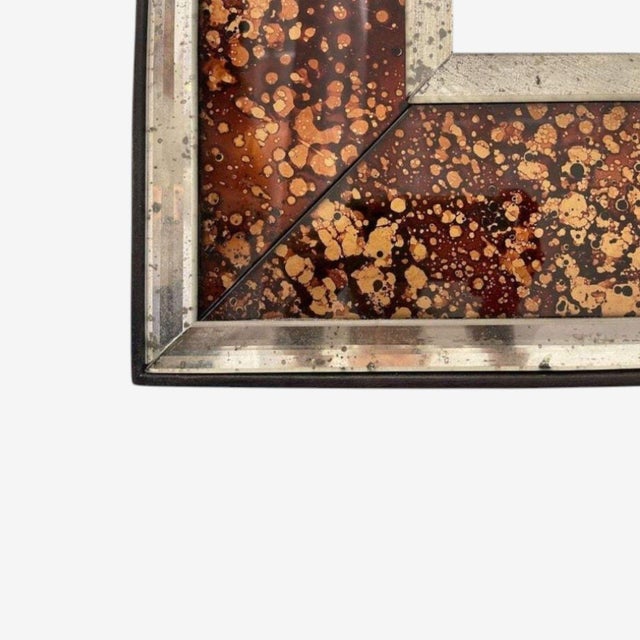 Late 20th Century Hollywood Regency, Tortoise Shell Wall Mirror, Beveled Glass, Steel, 20th C. For Sale - Image 5 of 5