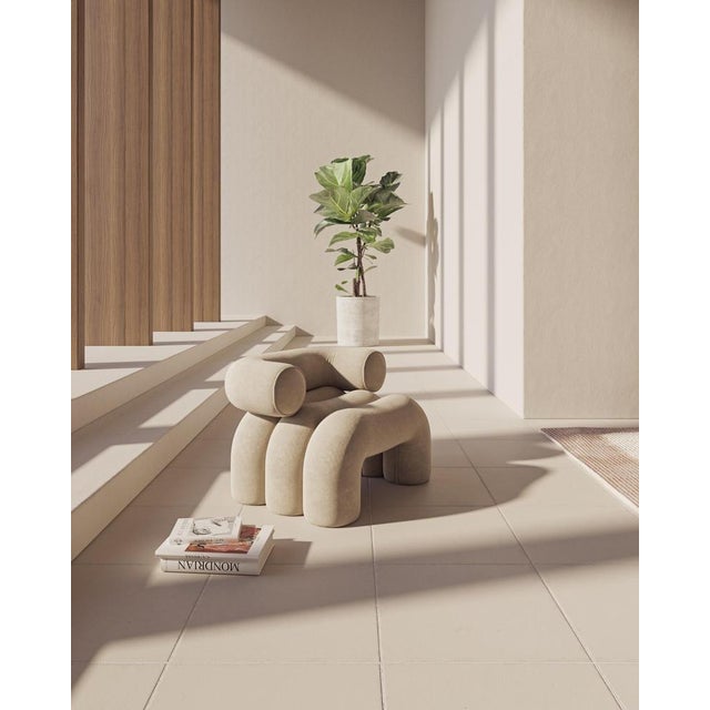 Set Of 2 Misty Beige Aurora Armchairs by Nelson Araujo Dimensions: W 81 x D 69 x H 57 cm Materials: Wood, velvet, foam....