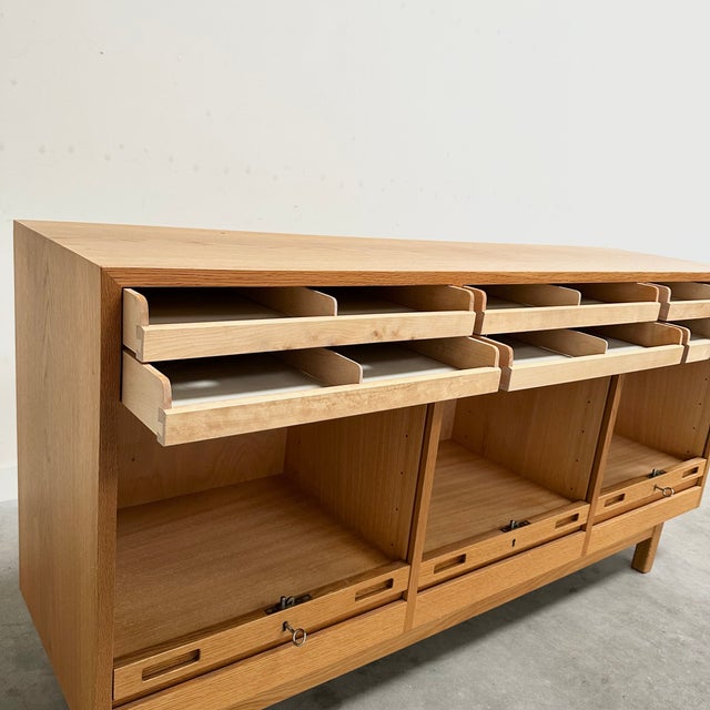 Vintage Scandinavian Cabinet with Tambour Doors, 1960s, Set of 2 For Sale - Image 8 of 12