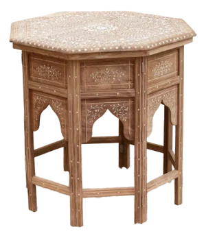 Fine Inlay Geometric Mandala Side Table