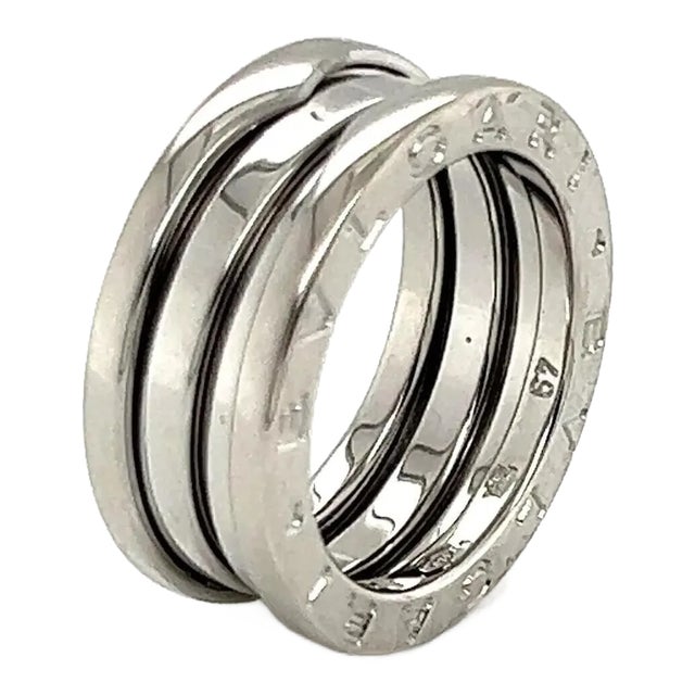25175 - Bvlgari B.zero1 Three-Band Ring in 18k White Gold - Size 49 For Sale