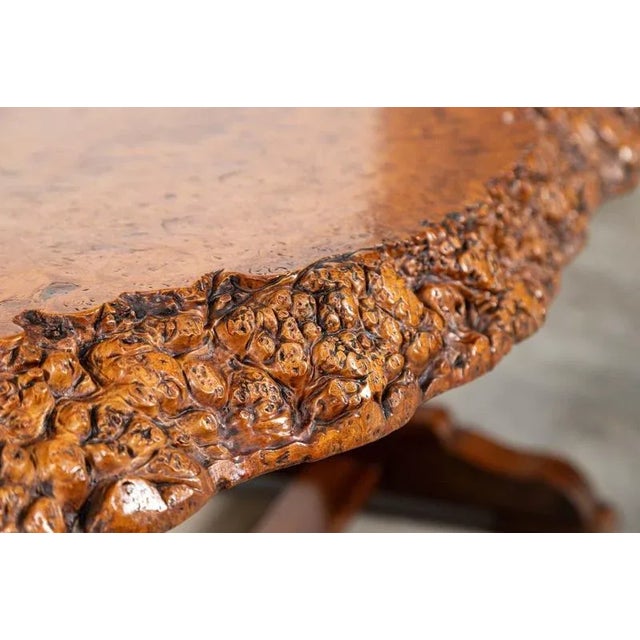 English Burr Walnut & Oak Coffee Table, 1900s For Sale - Image 4 of 16