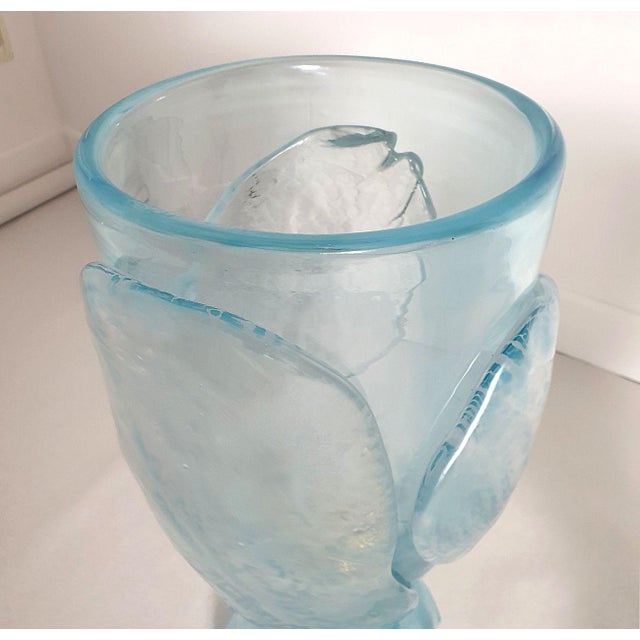 Sky Blue 1970s Mid Century Modern Blue, Seguso Style Murano Glass Lamps - A Pair For Sale - Image 8 of 12