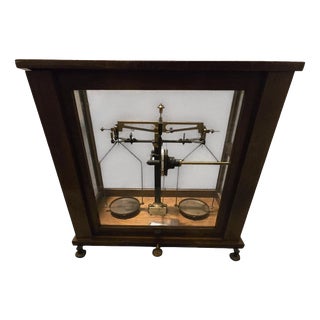 Mid-Century Analytical Laboratory Balance in Glazed Case by Baird & Tatlock, 1950s For Sale