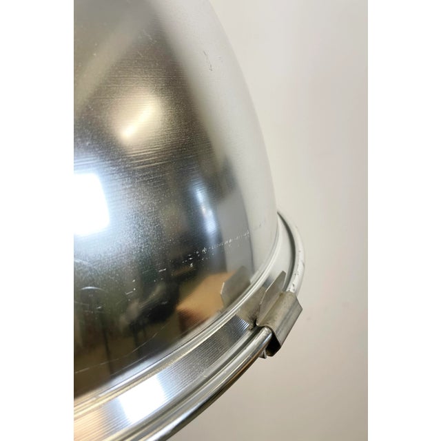 Large Industrial Aluminium Lamp with Iron Grid From Siemens, 1980s For Sale - Image 9 of 13
