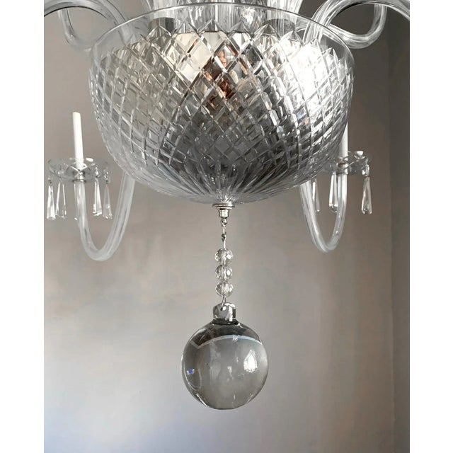 Modern 1990s Large Transitional Czech Crystal Chandelier For Sale - Image 3 of 7