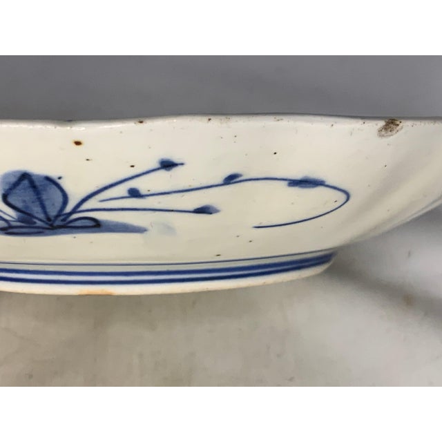 Ceramic Antique Japanese Imari Bowl & Plate: Edo Period Floral Decor For Sale - Image 7 of 10
