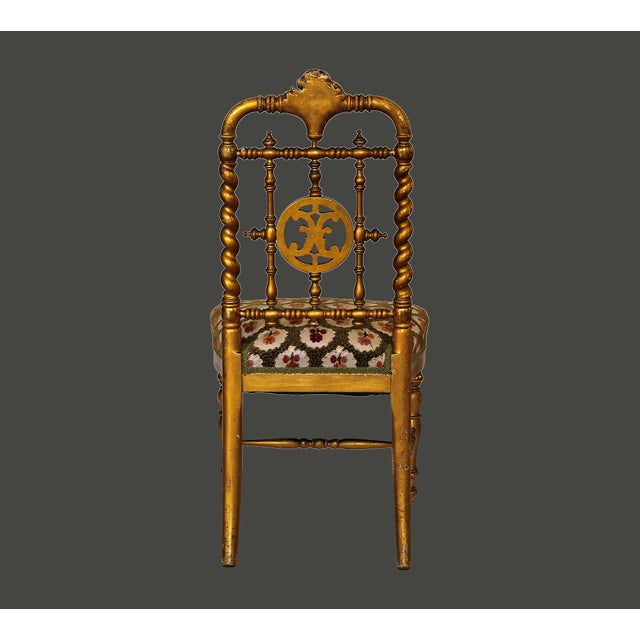 Antique Side Chair - Gilt and Turned Wood For Sale - Image 4 of 6