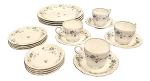 Vintage Bavarian Johann Haviland Blue Garland Dinner Set for Four- 20 Pieces
