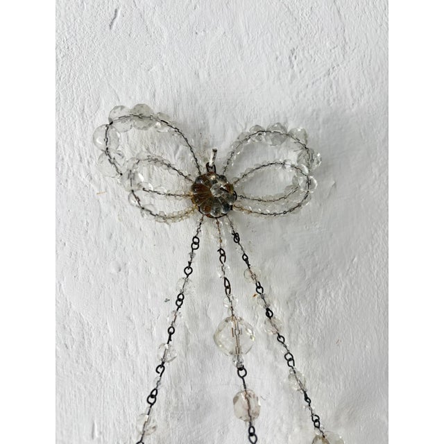 Italian Crystal Beaded Basket Mirrors Sconces, Circa 1920 Rare For Sale - Image 12 of 12