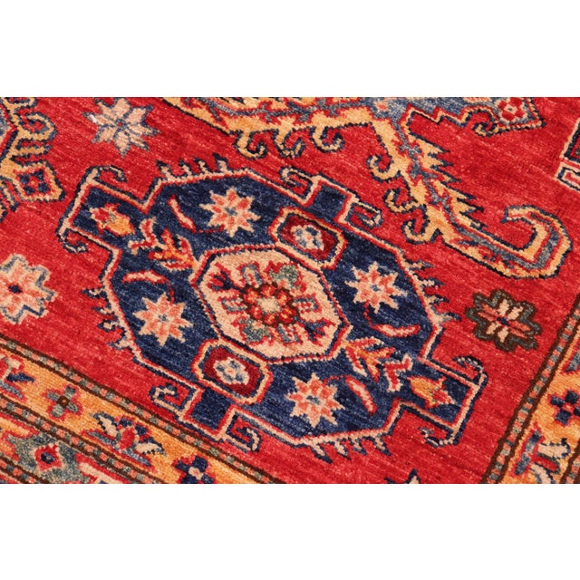 Southwestern Super Kazak Red/Beige Wool Rug - 8'3'' X 9'8'' For Sale - Image 4 of 10