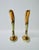 Pair 1950s Bud Vases Attributed to Bauer Pottery, Green and Gold For Sale - Image 6 of 10