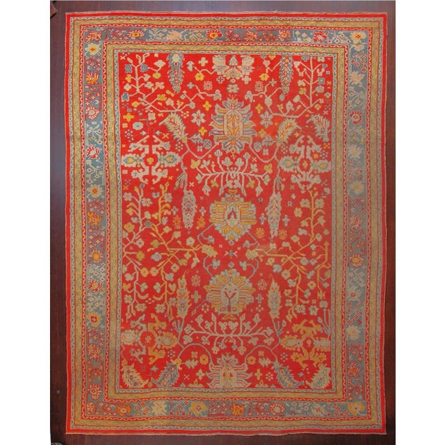 Red Late 19th Century Turkish Oushak Rug-9'11" X 13'9" For Sale - Image 8 of 8