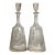 Large Antique Nautical Sailboat Cut Glass Crystal Liquor Decanter Bottles - a Pair For Sale