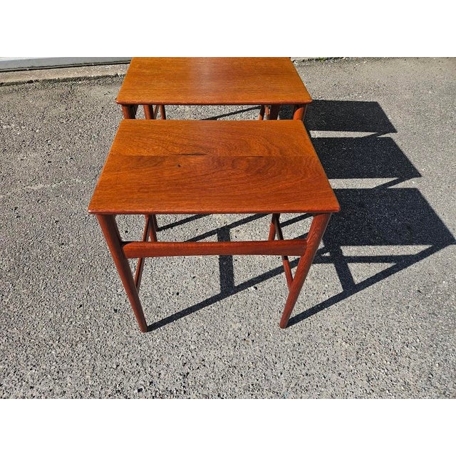 1950s Hans Wegner Teak Nesting Tables for Andreas Tuck For Sale - Image 11 of 12