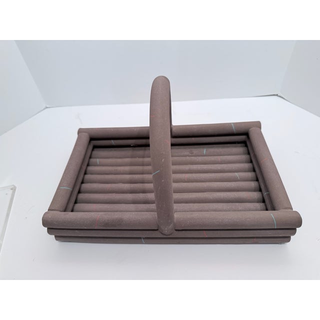 Vintage Karl Springer Matte Bisque Porcelain Basket Centerpiece For Sale In Los Angeles - Image 6 of 15