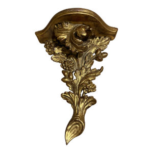 Palladio Hand Carved Gilded Wood Decorative Wall Shelf.