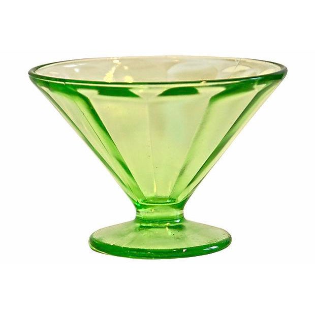 Bright Green Glass Pedestal Bowls Set of 4 Chairish