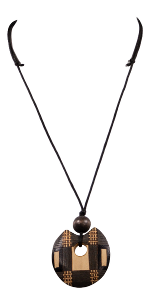 Wooden Costume Jewelry Pendant, 1980s