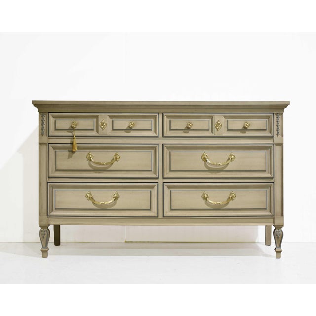 Dixie Furniture Co. Mid Century French Louis Style Dresser by Dixie For Sale - Image 4 of 15