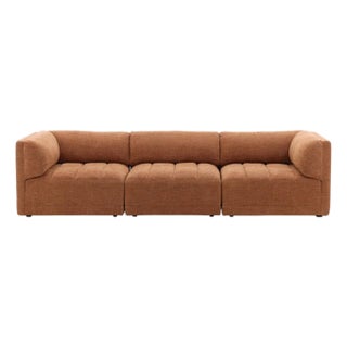 Terra Cotta Upholstered Sofa For Sale