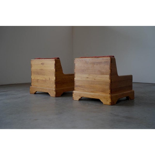 Rustic Oak Lounge Chairs, France, 1960s, Set of 2 For Sale - Image 12 of 14