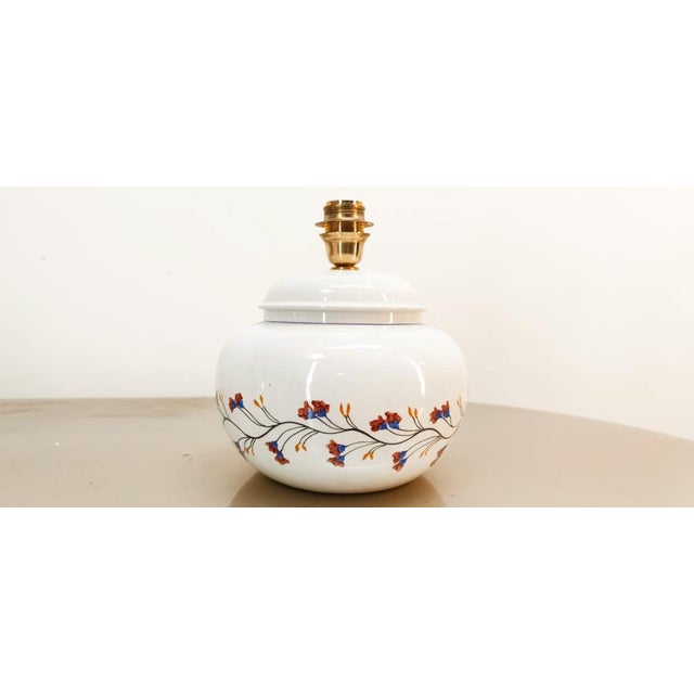 Ceramic Lamp with Floral Decorations For Sale - Image 4 of 14