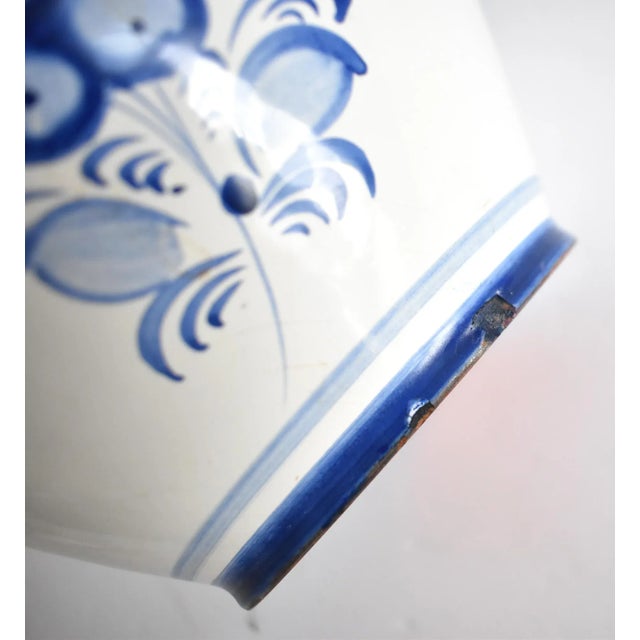 Vintage Large Czech Blue and White Ceramic Pitcher For Sale In San Francisco - Image 6 of 10
