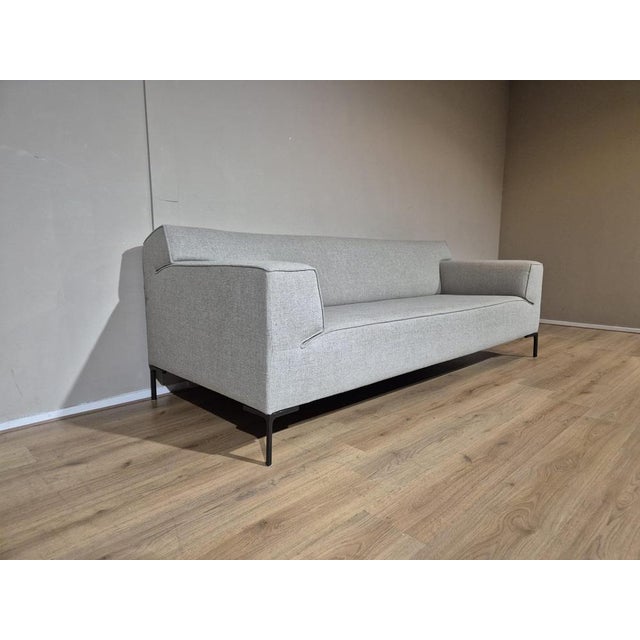 Vintage Three-Seater Sofa in Gray Fabric For Sale - Image 3 of 13