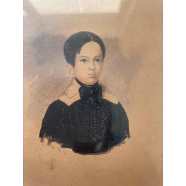 19th Cent Framed Continental Study of a Boy Portrait For Sale - Image 4 of 7