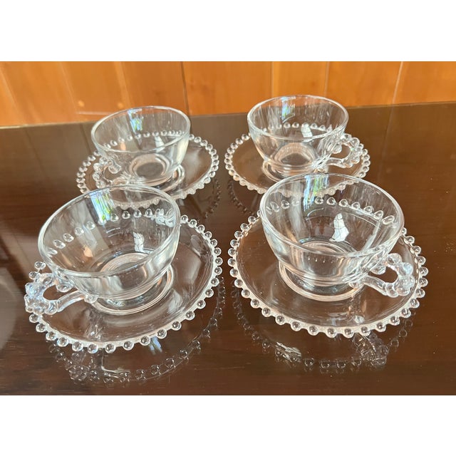 Vintage Imperial Candlewick Cup and Saucer - Set of 4 For Sale - Image 10 of 10