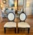 Set of 4 Barbara Barry for Baker current dining chairs featuring Barry's iconic oval x-back. Bearing the signature Barbara...