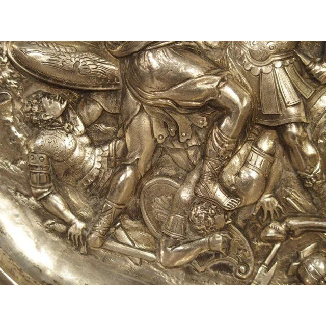 Silver Antique German Silver Repoussé Battle Scene Tray, Circa 1850 For Sale - Image 8 of 13