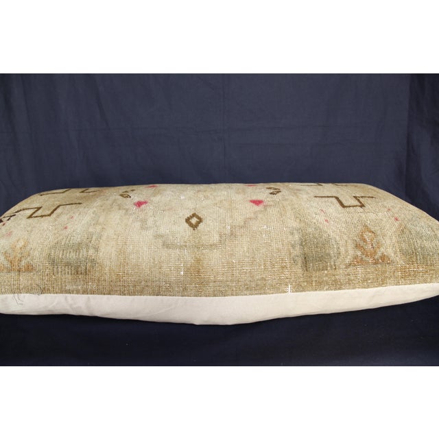 Handmade Turkish Soft Color Tones Rug Pillow Cvoer -17'' X 36'' For Sale - Image 13 of 14