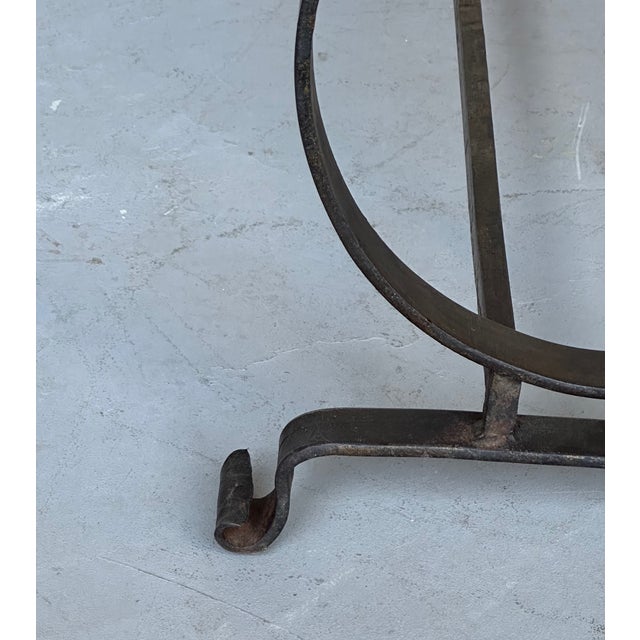 1950s Gilt Spanish Iron Bench With Lyre-Shaped Base For Sale - Image 5 of 12