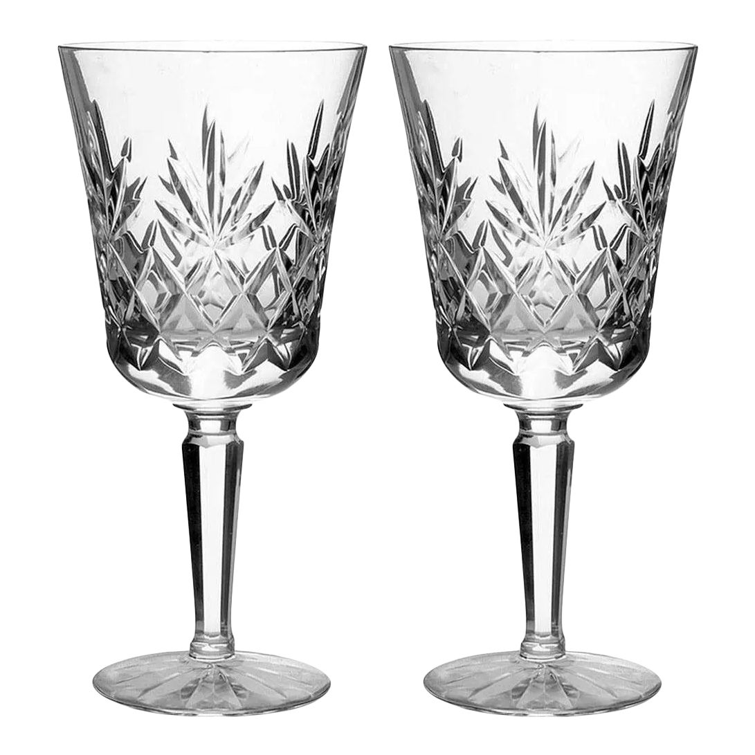 Lenox Crystal Water Goblets Charleston Pattern a Pair Chairish