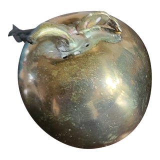 Vintage Apple Salt and Pepper Brass Shakers- a Pair For Sale