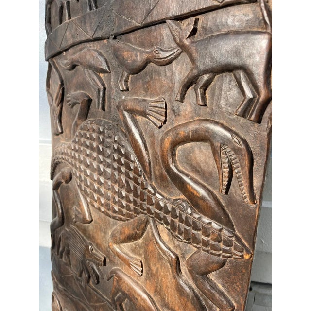 African Hand Carved Dogon Granary Door. For Sale - Image 4 of 12