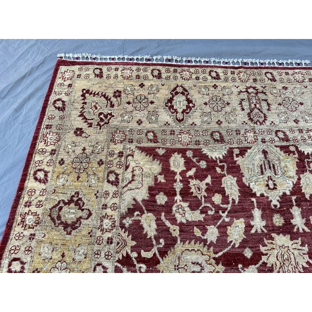 Burgundy Sultanabad Hand-Knotted Wool Rug - 6'7" X 9'7" For Sale - Image 10 of 12