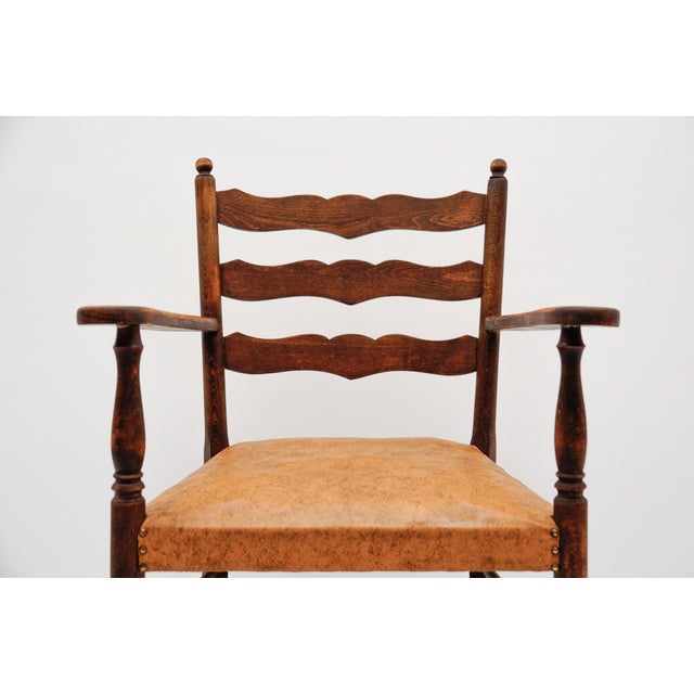 Wood Mid-Century Modern Hand-Carved Wooden Armchair, 1950s For Sale - Image 7 of 11