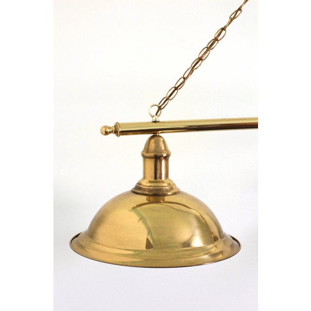 1970s Large Brass Double Pendant Fixture For Sale - Image 9 of 10