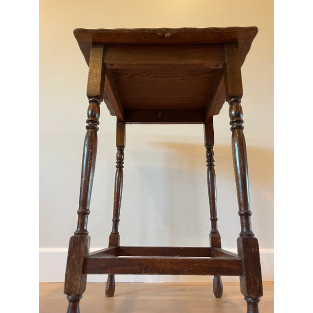 1920s Vintage Dark Wood Side Table For Sale - Image 10 of 11