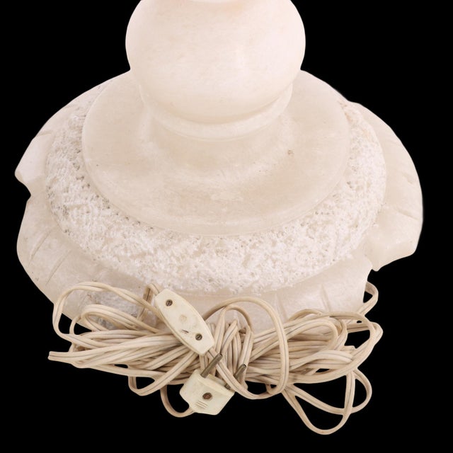Metal 1930s Italian Carved Alabaster Floor Lamp For Sale - Image 7 of 8
