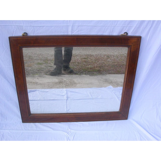 Brown Veneered Mirror with Empire Period Inlay For Sale - Image 8 of 18