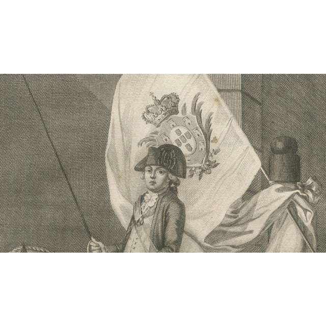Robert Bénard, Portuguese Cavalry Officer with Royal Standard, 1790, Paper Engraving For Sale - Image 6 of 9