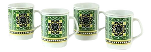 Czechoslovakian Porcelain Mugs, 1960s, Set of 4