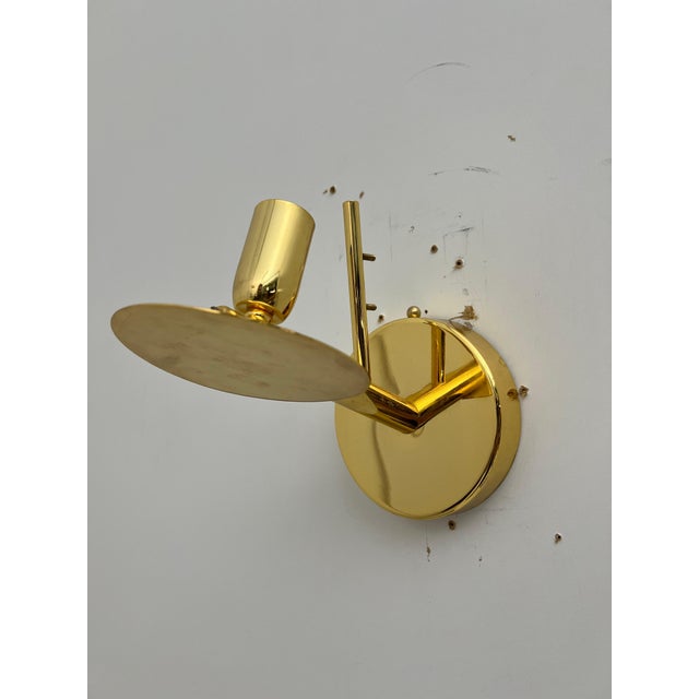 Gold Vintage Double Glass Wall Lights, Italy, 1980s, Set of 2 For Sale - Image 8 of 10