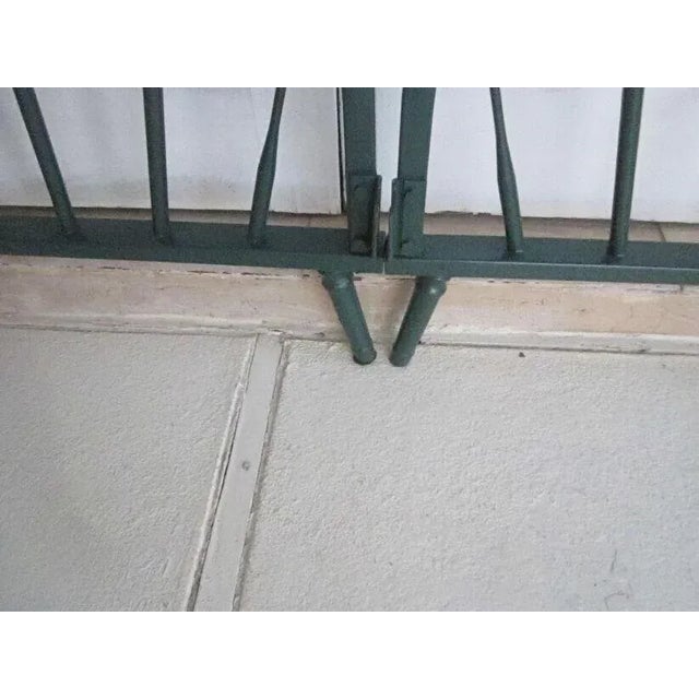 Wood Vintage Twin Headboard Footboard and Rails Dark Green New Paint From the 1940s - Set of 2 For Sale - Image 7 of 13