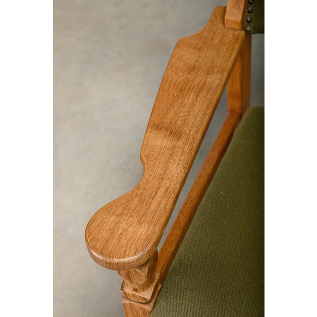 Vintage Danish Razorblade Armchairs in Oak and Fabric by Henning Kjærnulf for Farsø Møbelfabrik, 1960s, Set of 2 For Sale - Image 15 of 18